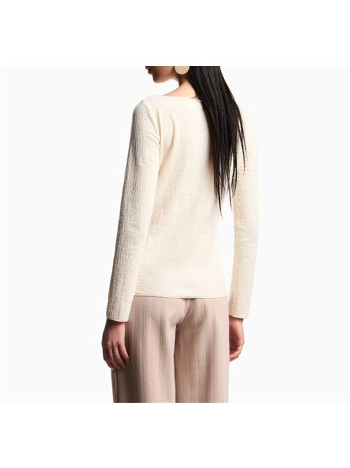 Boat neck sweater in textured jersey Emporio Armani | EW003582 AF21210.U1081